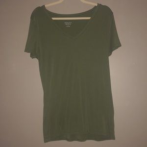 Army green v neck t shirt